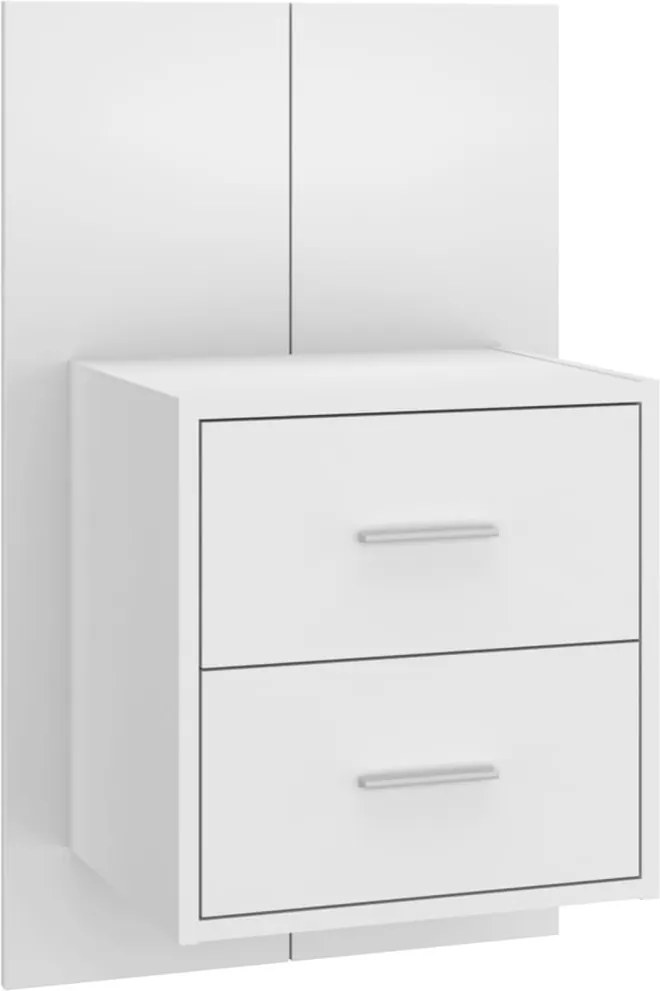 vidaXL Noptieră de perete, alb