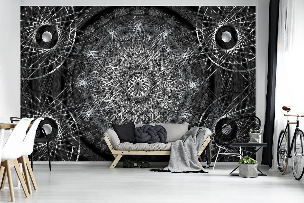 Fototapet - Abstracție argintie (152,5x104 cm)
