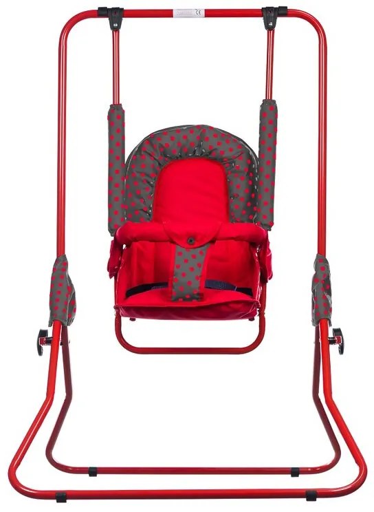 Top Kids - Leagan Mini Pliabil, din metal, 107x72 cm, Rosu
