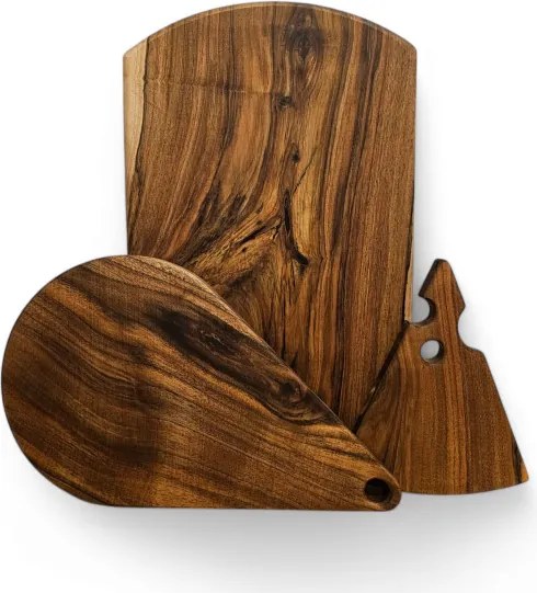 Set 3 tocatoare din lemn masiv Andros