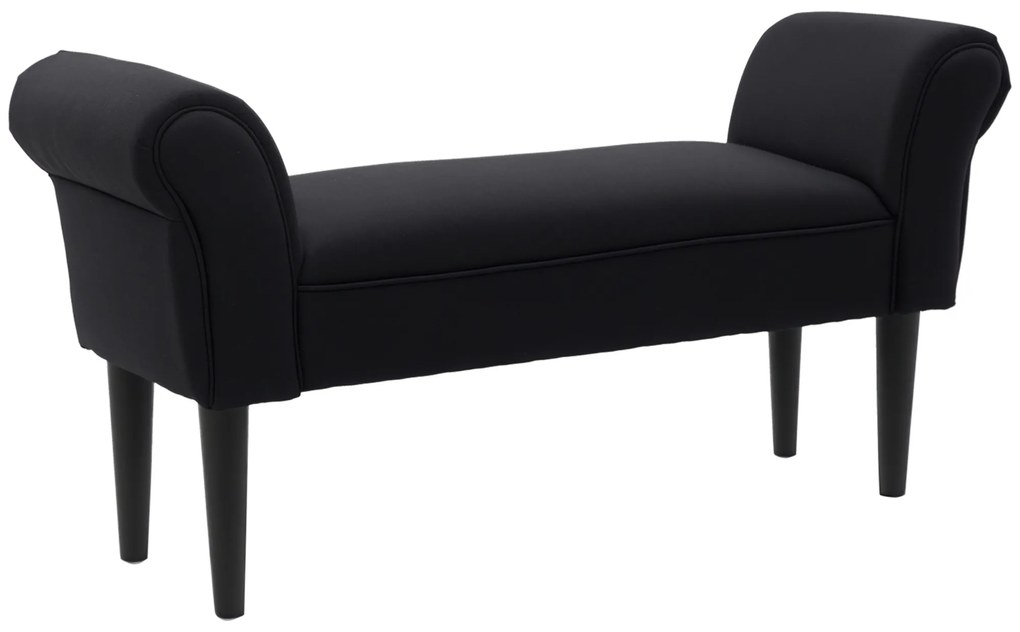 HOMCOM Bancă de Capăt de Pat cu Cotiere Rulate, Bancă Căptușită pentru Dormitor, 102x36x51 cm, Negru | Aosom Romania