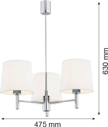 Brilagi - Lustră pe tijă MONTE 3xE27/60W/230V crem/crom lucios