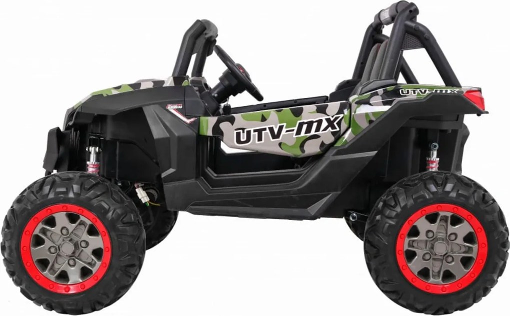 Masinuta Electrica cu acumulator pentru copii NOVOKIDS™ Buggy UTV , 2 locuri, 3-12 ani , max 50 kg , 2 Baterii de 12V, Lungime 124 cm, Camouflage
