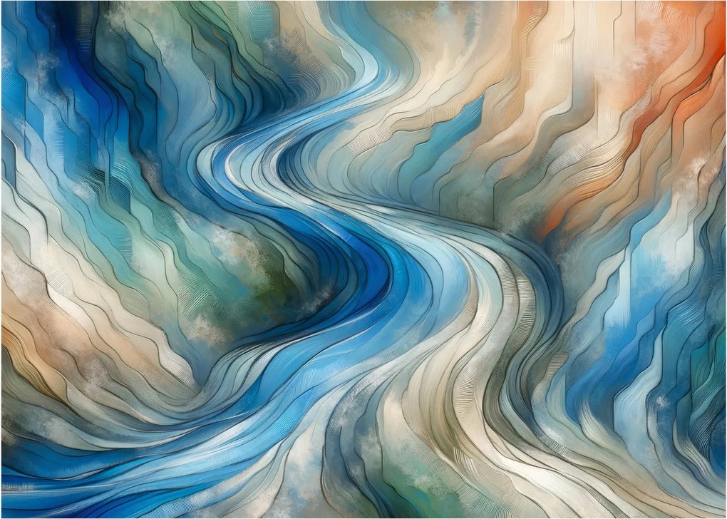 Tablou pe sticlă - Curent abstract (70x50 cm)