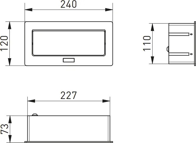 Priza incorporabila in blat Multi Soft GTV, 2 prize Schuko, USB A + C, HDMI, RJ45, alb, 240 x 120 mm Aluminiu Plastic, Alb, L:240 mm; l:120 mm; H:73