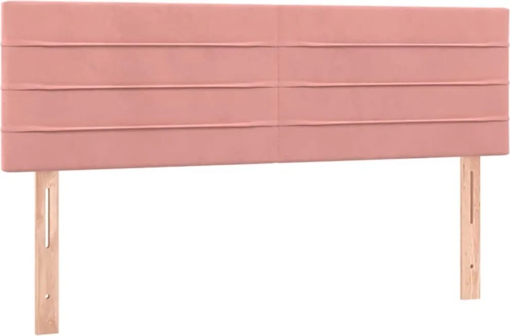 vidaXL Tăblii de pat, roz, 144x5x78/88 cm, catifea