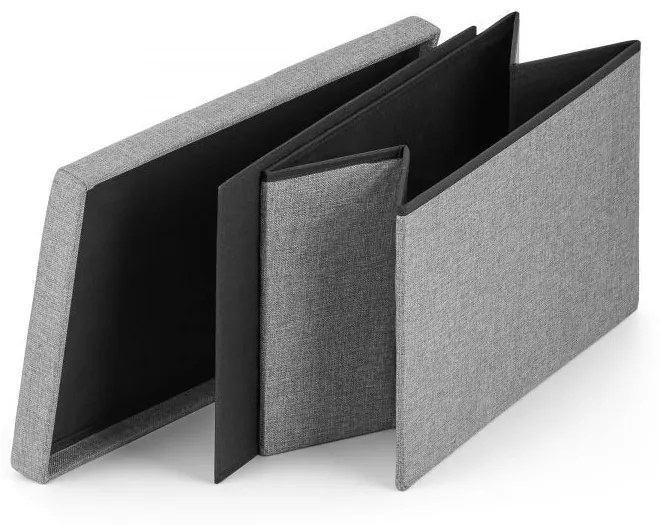 Scaun pliabil XL cu spatiu de depozitare - gri 60x38x38 cm