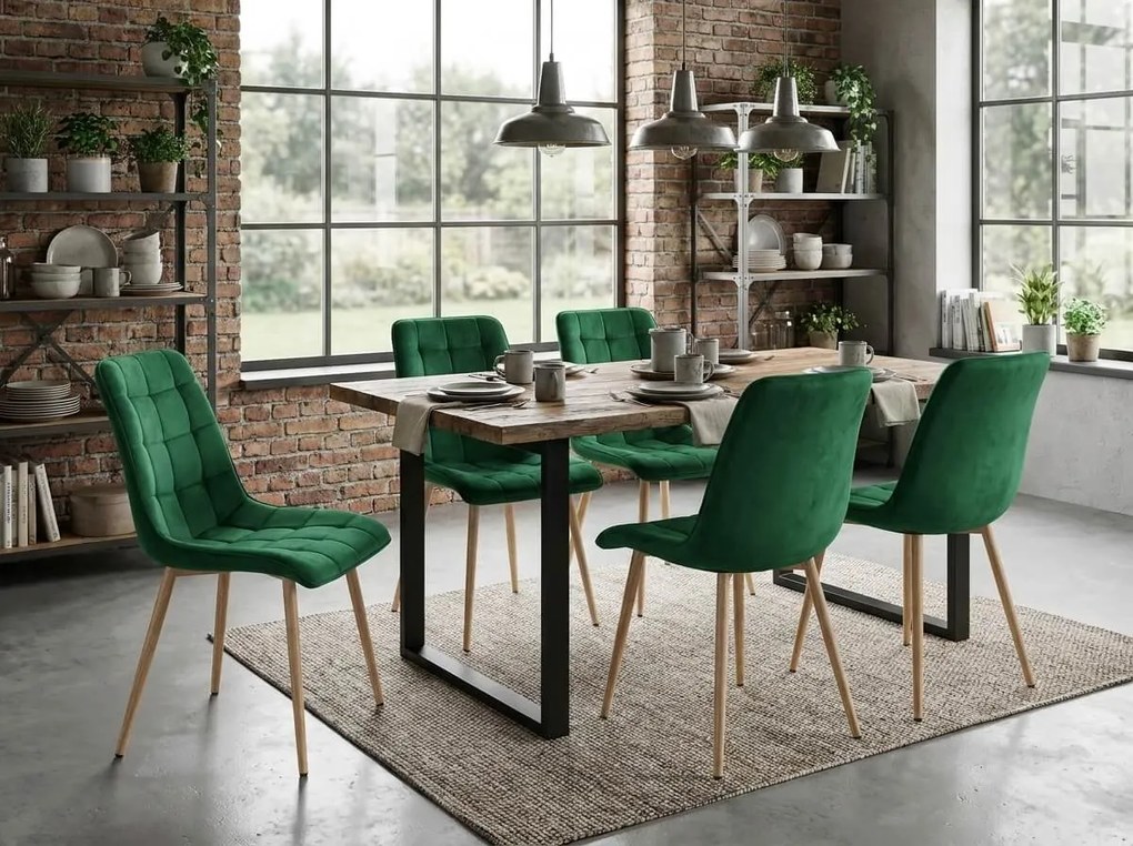 Scaun de masa SPLIT VELVET, verde