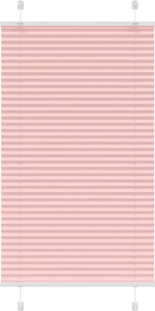vidaXL Jaluză plisată roz 80x100cm Lățime țesătură 79,4 cm poliester
