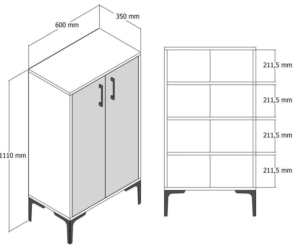 Pantofar/ Dulap pantofi Prague (Nuc + Crem). 1072668