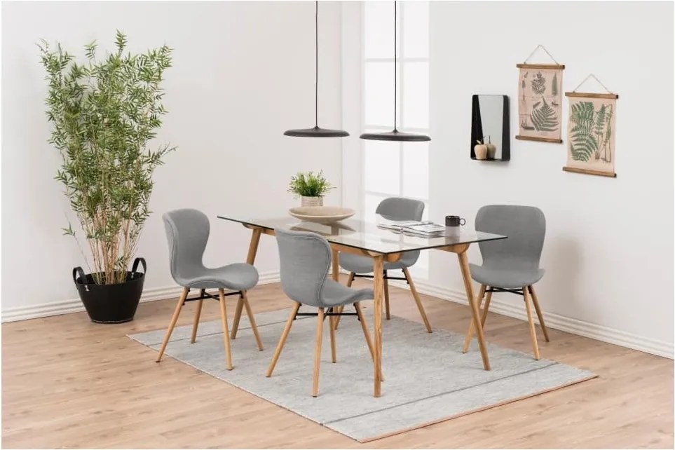 Set 2 scaune Actona Batilda, gri deschis