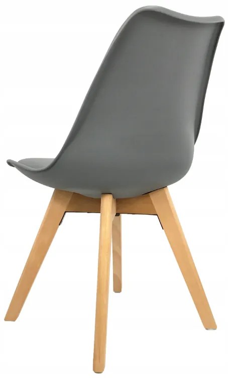 Scaune de sufragerie 4buc gri închis, stil scandinav Basic