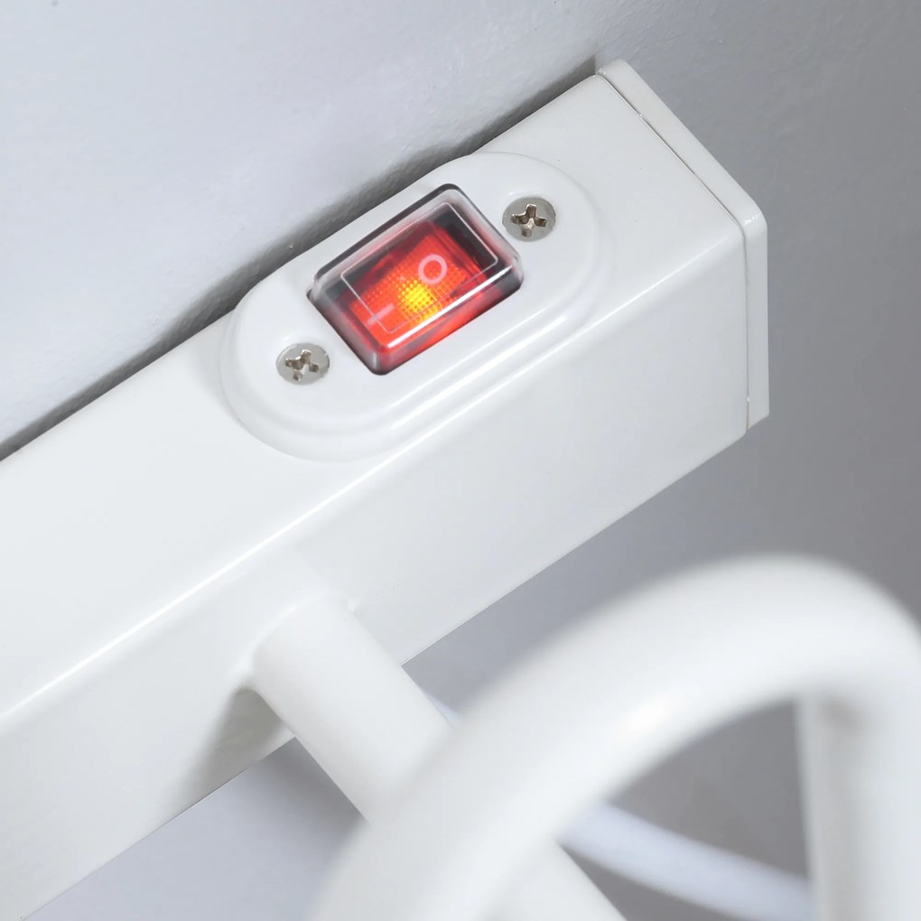 HOMCOM Uscător de încălțăminte, electric, temperatură până la 55° C, montare pe perete, oțel, alb, 76 x 13 x 17cm | Aosom Romania