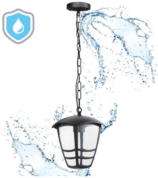 Lustră de exterior pe lanț TEVIO 1xE27/60W/230V IP54 negru