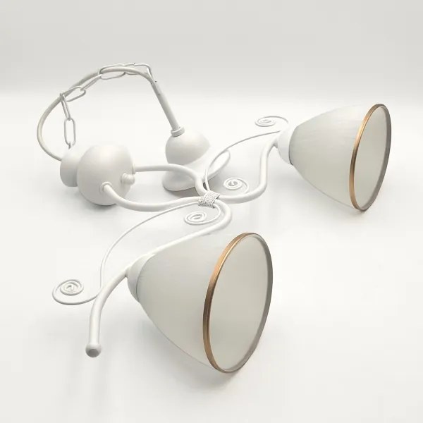 Lustră pe lanț RETRO 2xE27/60W/230V alb mat