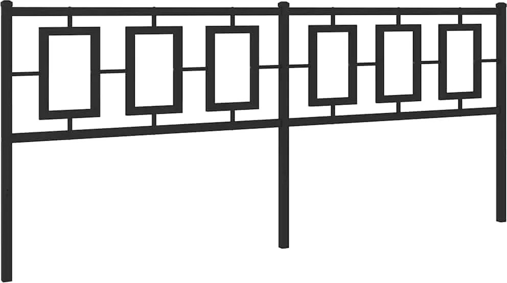 vidaXL Tăblie de pat de schimb metalică, negru, 200 cm