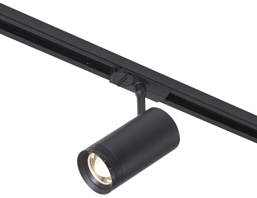 Spot modern negru pentru sistem de șină monofazat, cu LED, rotativ și înclinabil - Iconic Zoom