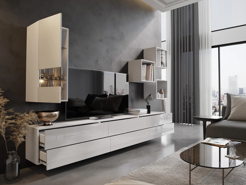 Mobilier living Berny 45 (alb + alb lucios). 1041466