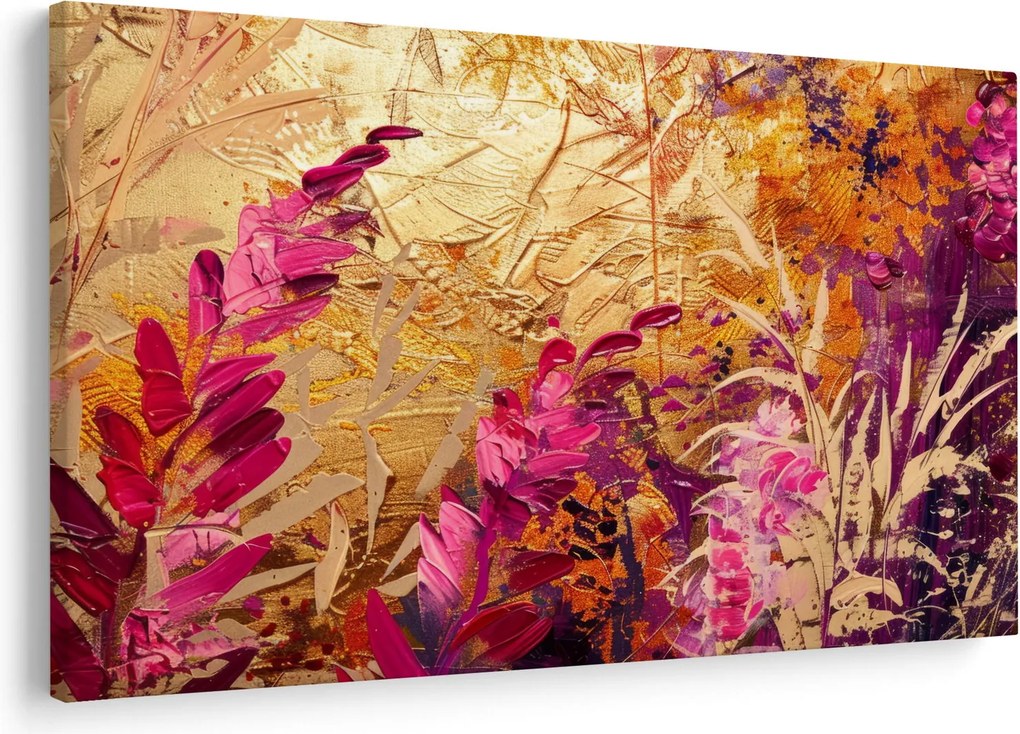 Tablou - Pictură abstractă de flori II. (90x60 cm)