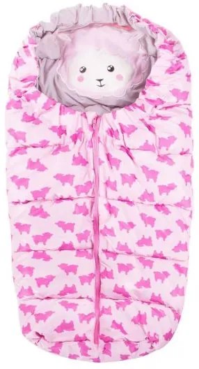 Sac de dormit pentru copii, bebelusi, roz, 80x45/40 cm, Springos