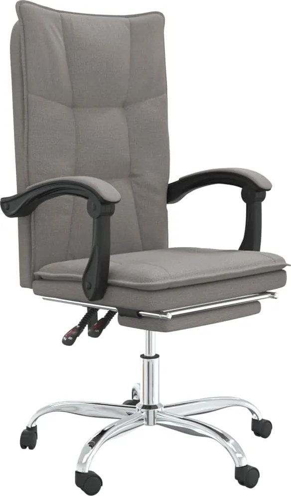 vidaXL Fotoliu de birou rabatabil, gri taupe, textil