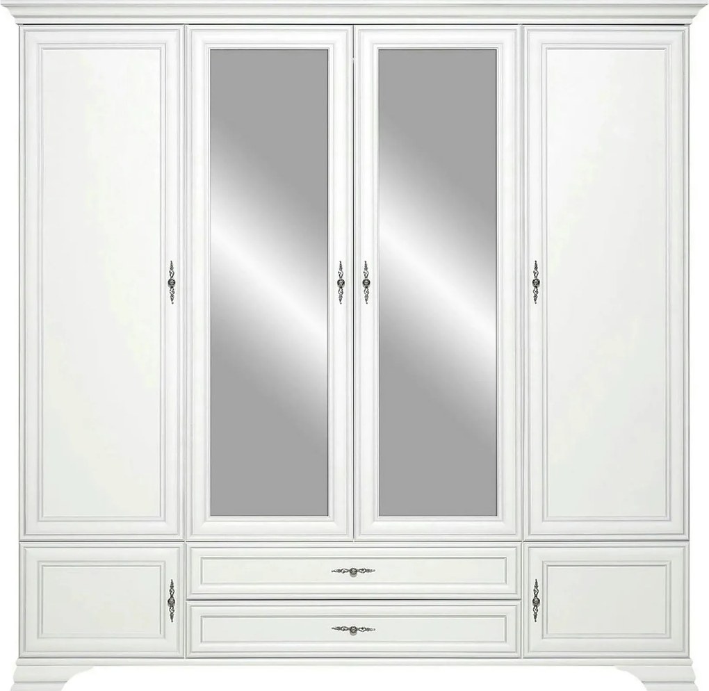 Dulap dressing alb IDENTO, PAL, cu 6 usi si 2 sertare, 227x61x225 cm