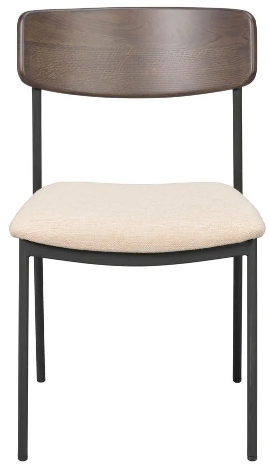 Scaune de dining crem/maro închis 2 buc. Maymont – Rowico