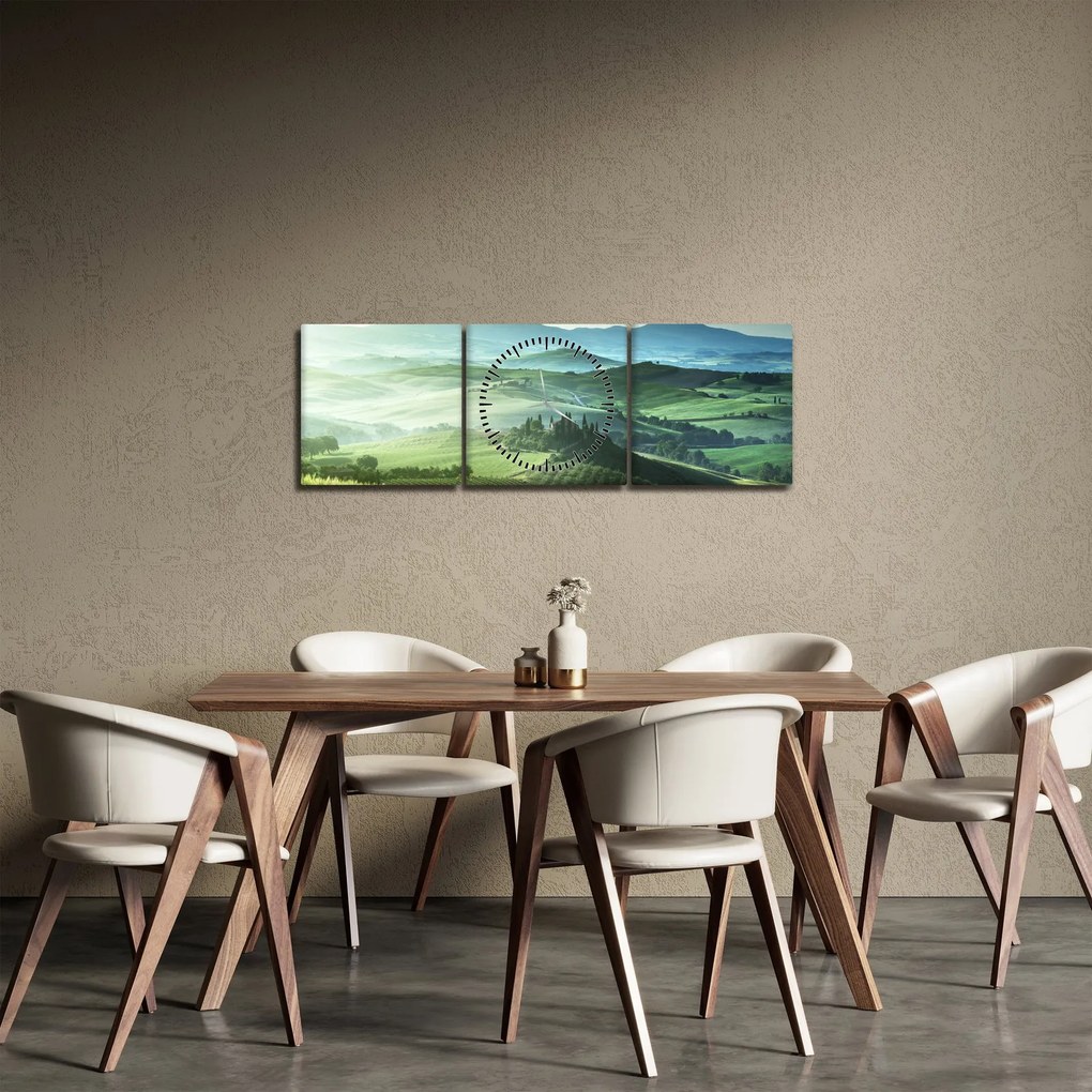 Tablou - Toscana, Italia (cu ceas) (90x30 cm)