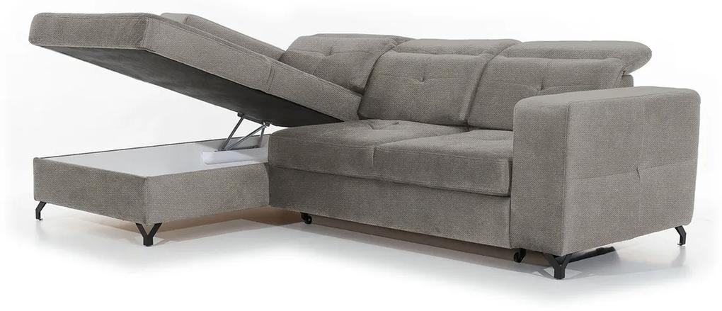 Canapea de colț cu funcție de dormit Belavio Mini Stânga - Crown 4 Taupe