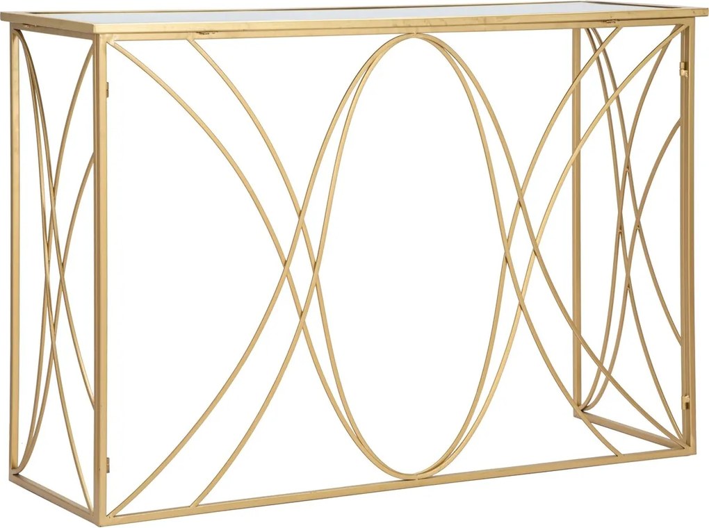 Consola Exy, Mauro Ferretti, 120x40x80 cm, fier, auriu/argintiu