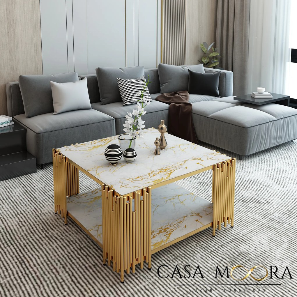 MASA CAFEA / LIVING / AURIU/ARGINTIU / MARBLLE