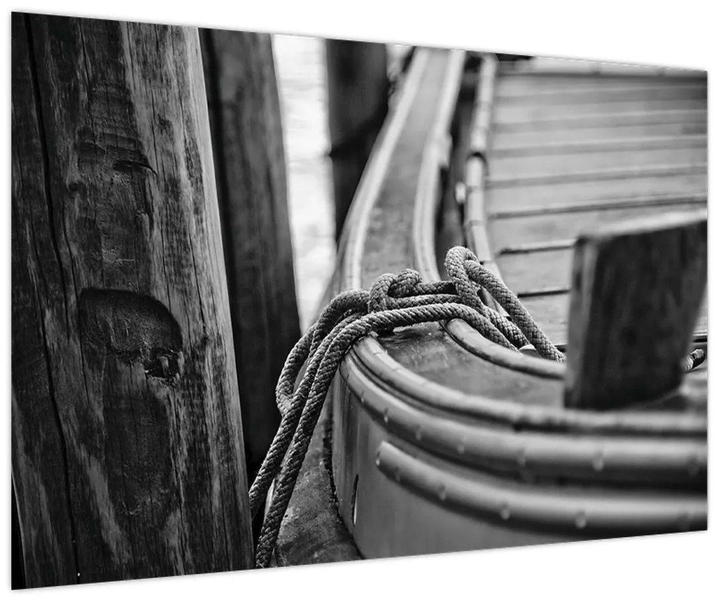 Tablou - O barcă legată (90x60 cm)