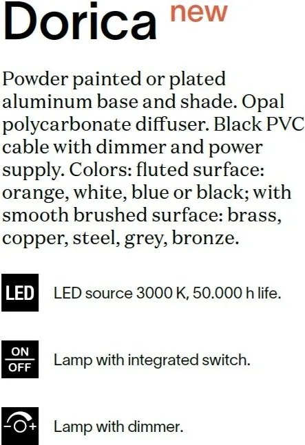 Lampa LED de podea DORICA PT3 NERO