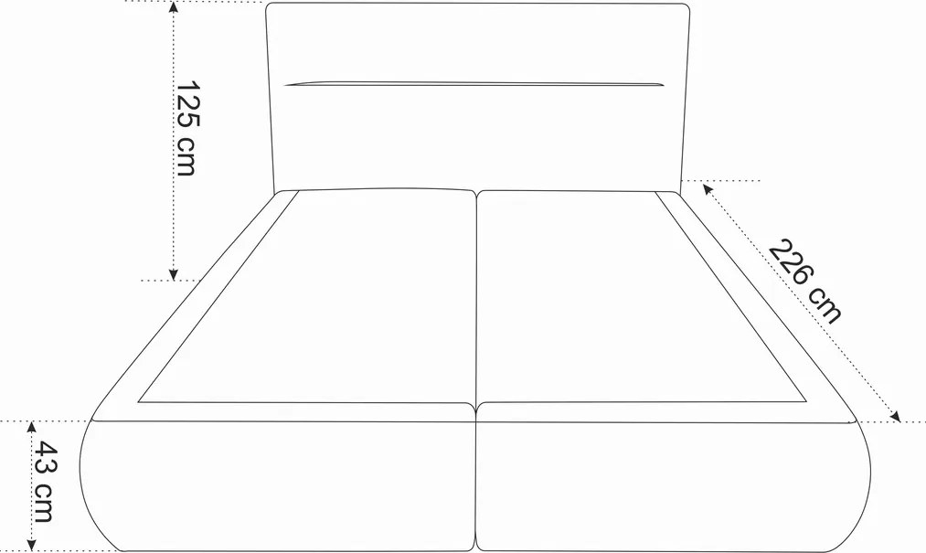 Pat matrimonial, Bergen Memory, 160x200 cm, cu spatiu pentru depozitare, Turcoaz