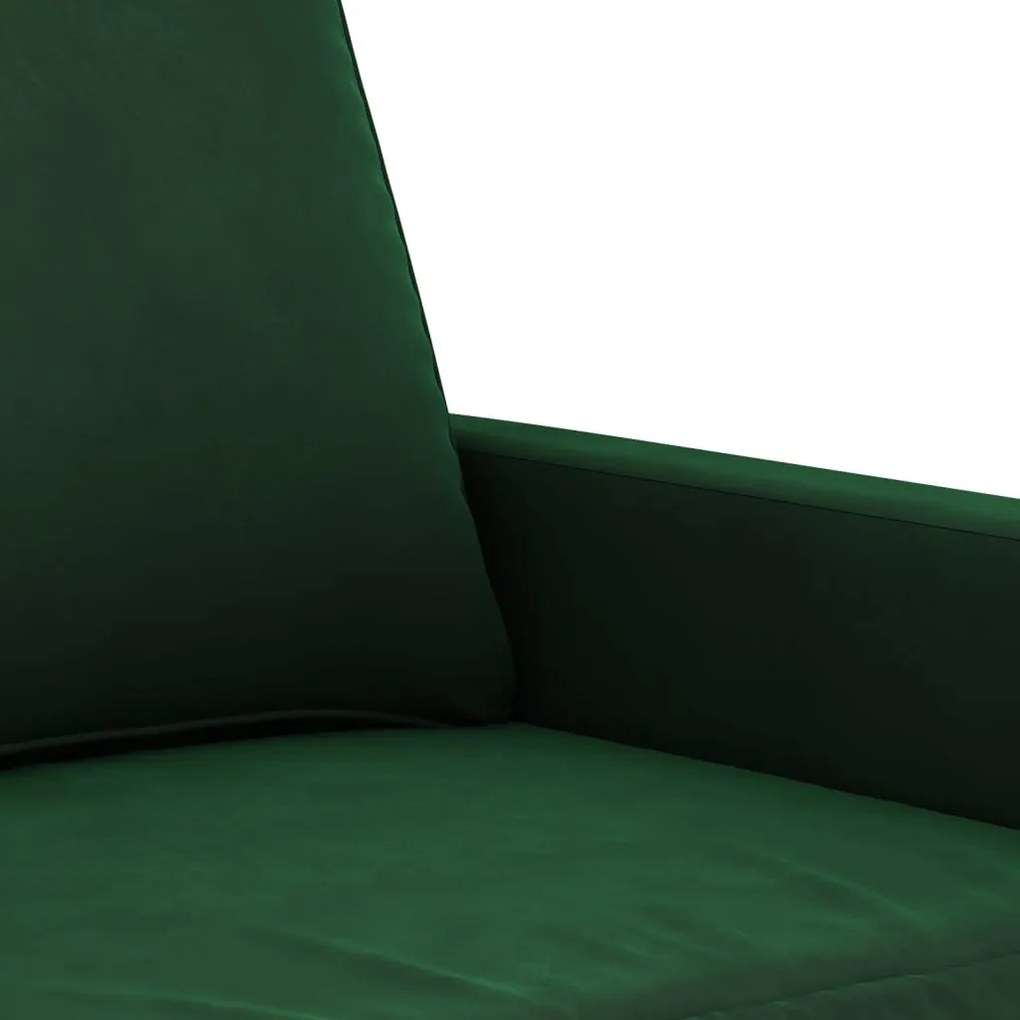 Canapea cu 2 locuri, verde inchis, 120 cm, catifea