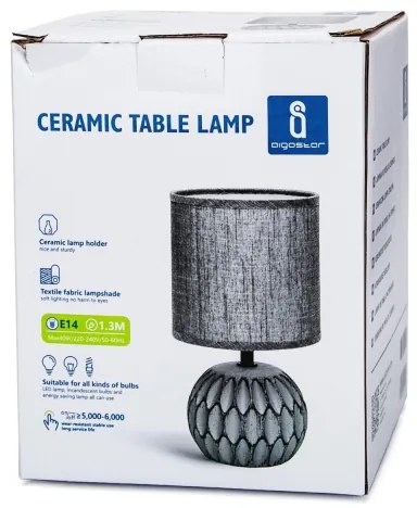 Lampă de masă 1xE14/40W/230V gri Aigostar