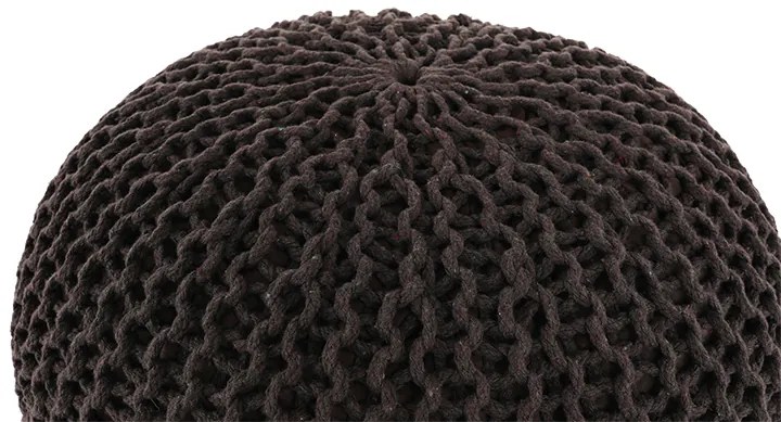 Pouf tricotat bumbac Culoare Maro, TAMAN TYP 2