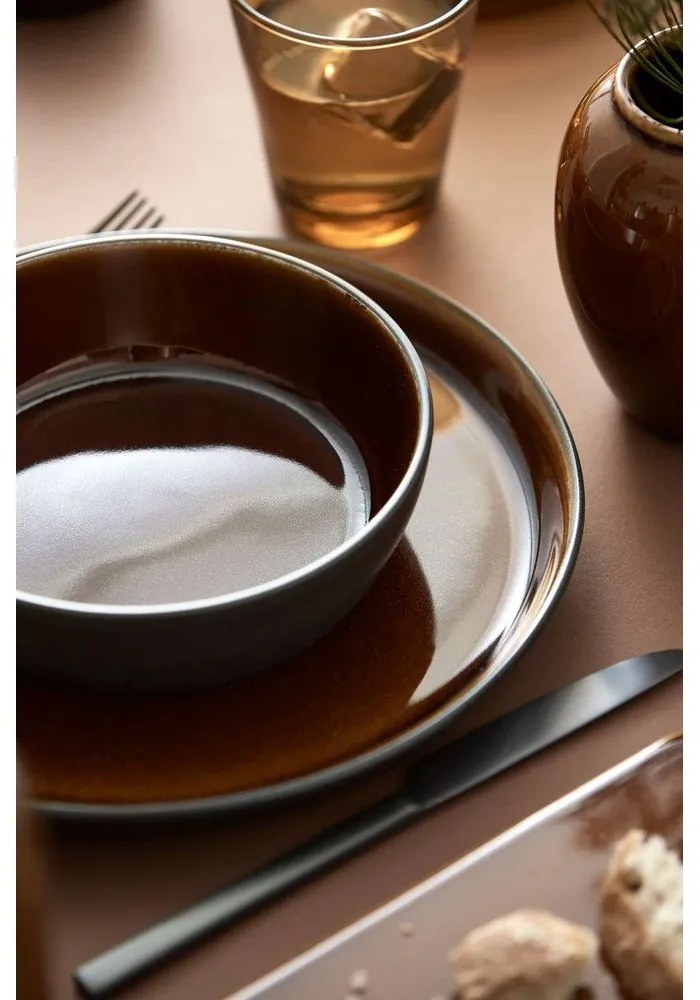 Bol mic negru/chihlimbar din gresie Gastro Black/Amber – Bitz