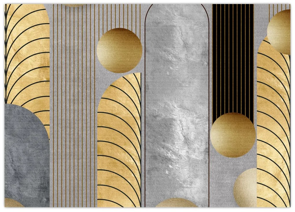 Tablou pe sticlă - Decorațiuni de aur (70x50 cm)