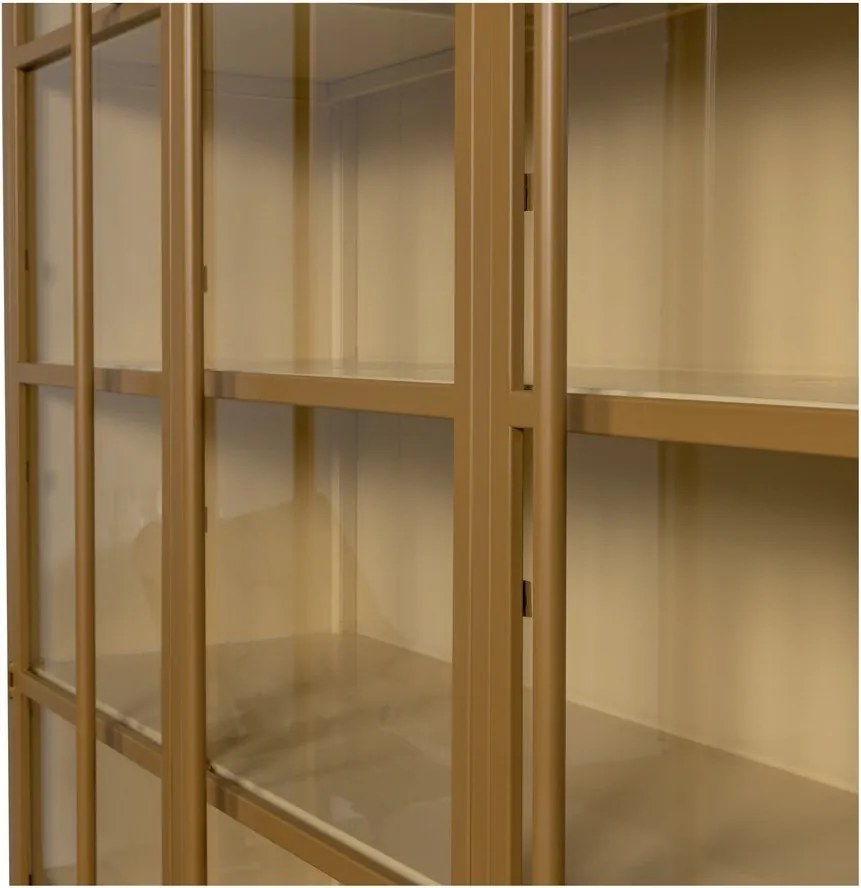 Vitrină galben-muștar din metal 140x200x44 cm Exhibit – WOOOD