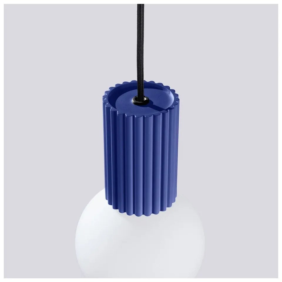 Lustră albastru-închis cu abajur din sticlă ø 12 cm Orbital – Sollux