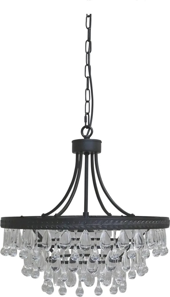 Candelabru din sticlă, cu piese în formă de picătură, 6 surse de lumină, "Versailles"