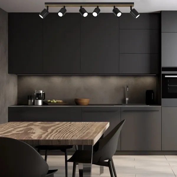 Spot TERRA 6xGU10/8W/230V negru