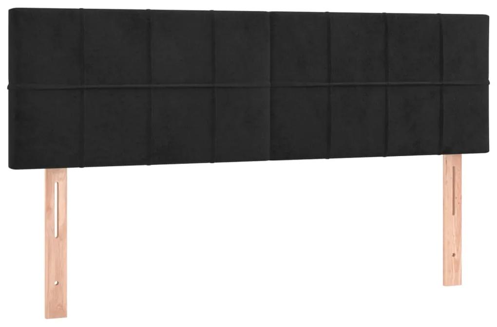 346056 vidaXL Tăblii de pat, 2 buc., negru, 72x5x78/88 cm, catifea