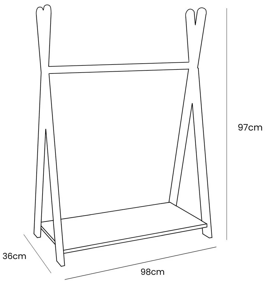 Cuier pentru copii în culoare naturală cu aspect de lemn de pin 98x97 cm Montessori – Meowbaby