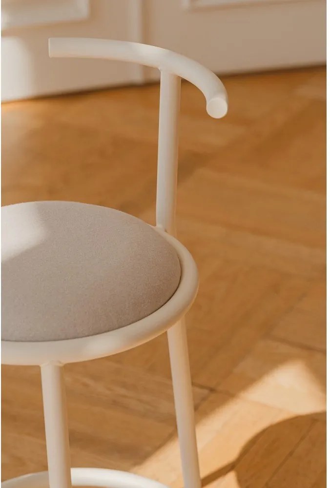 Scaun de bar bej din metal (înălțime șezut 68 cm) Hogo – noo.ma