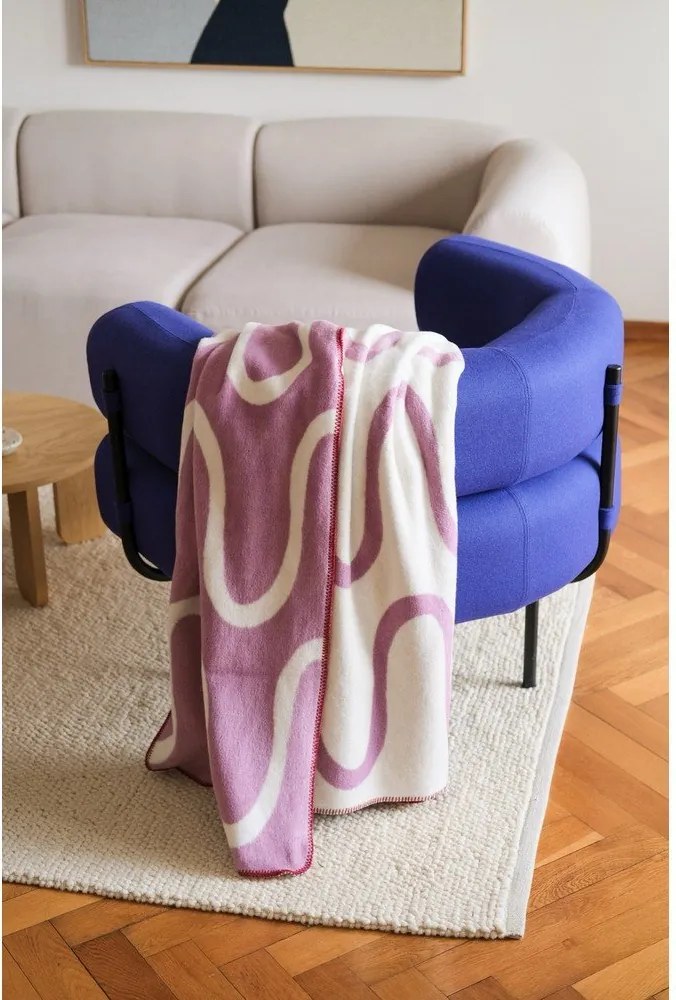 Pătură roz 150x200 cm Swirl – noo.ma