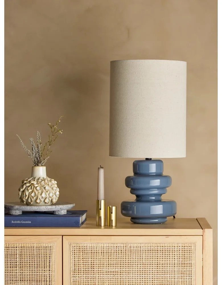 Veioză albastră cu abajur textil (înălțime 51 cm) Fabiola – Bloomingville