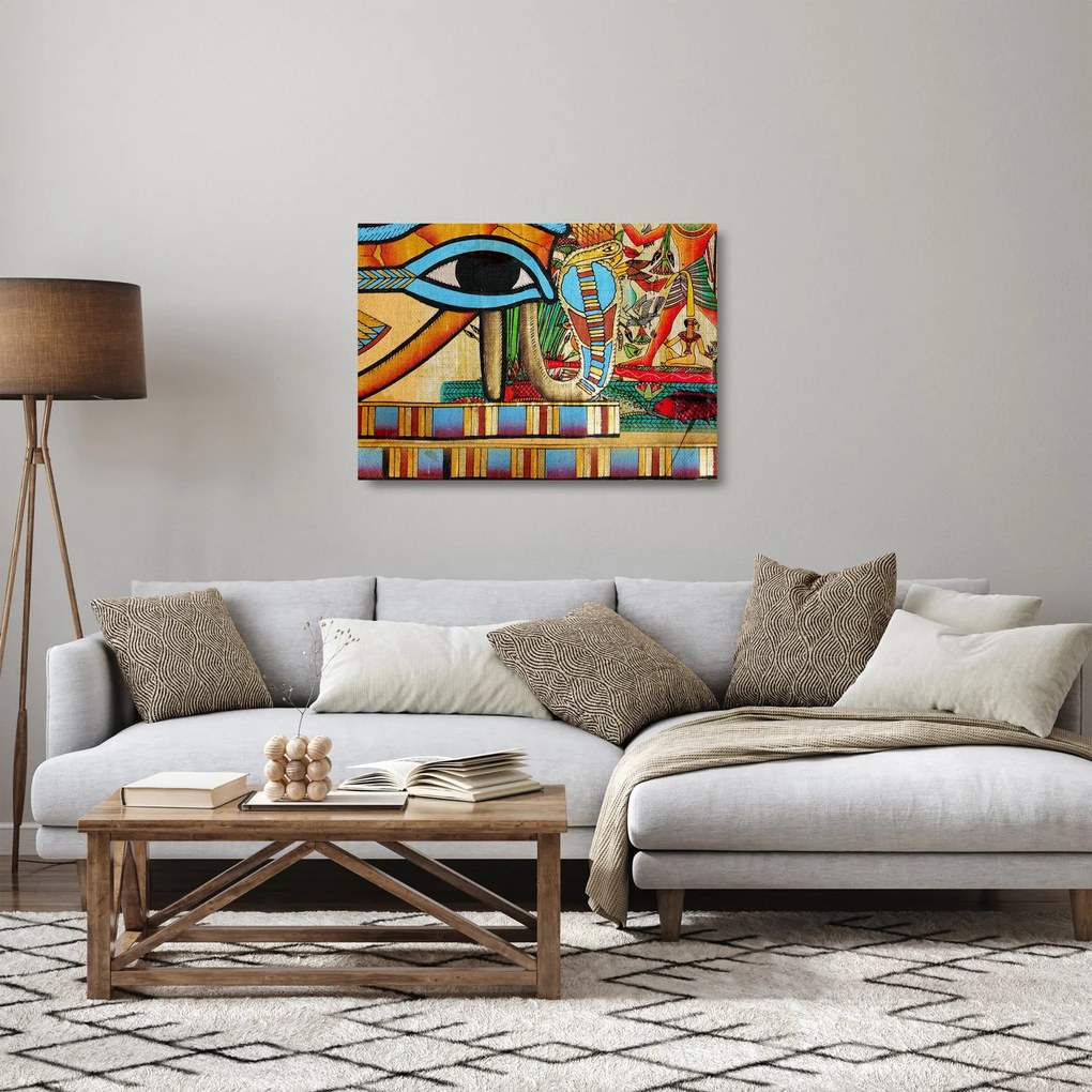 Tablou pe sticlă - Pictură egipteană (70x50 cm)