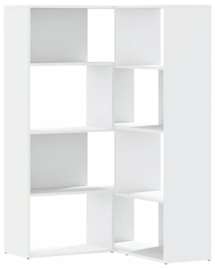 3307810 vidaXL Bibliotecă 4 niveluri, alb, 85x85x140 cm, lemn prelucrat